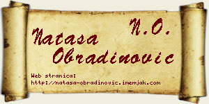 Nataša Obradinović vizit kartica